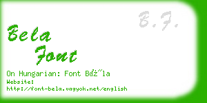 bela font business card